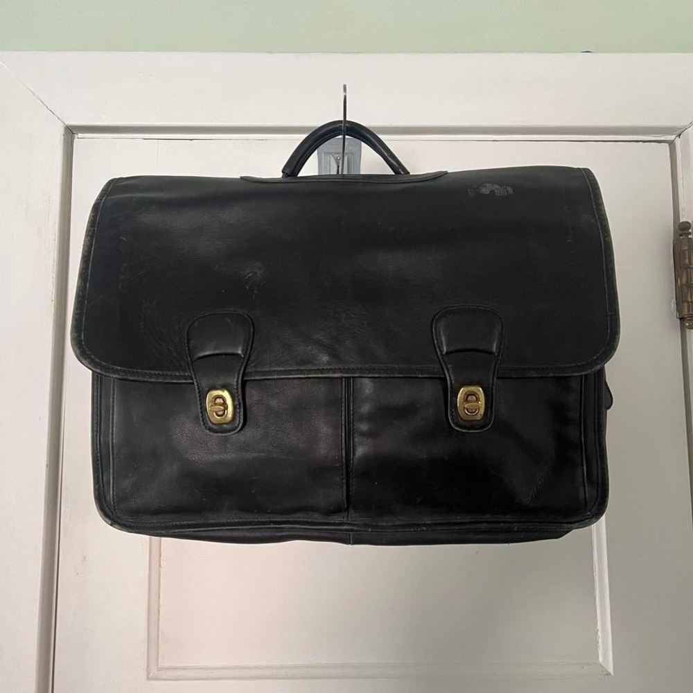 1990s Coach Leather Computer Briefcase / handbag